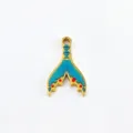 Stainless steel mermaid tail pendant DIY necklace bracelet jewelry accessory for crafts. - 32 Gradient Fishtails