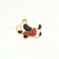 Cute dog enamel titanium steel pendant charm accessory for DIY bracelet necklace jewelry making. - Big Eared Dog