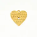 Gold heart honeycomb pendant 18k stainless steel DIY necklace bracelet charm jewelry finding - 9 Honeycomb Heart Charm