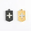 Stainless steel geometric cross pendant charm two-color DIY necklace jewelry finding - Gold Cross Base