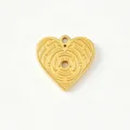 Gold labyrinth heart pendant titanium steel DIY necklace bracelet jewelry accessory variant. - 14 Labyrinth Heart Charm