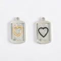 Stainless steel geometric heart oval pendant DIY necklace jewelry making accessories parts. - Gold Heart