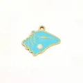 Blue enamel shell stainless steel charm pendant for DIY handmade necklace bracelet accessories. - 40 Light Blue Conch