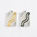 Stainless steel geometric wave pendant DIY necklace jewelry accessory charm two-color - Gold Curved Line