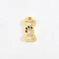Gold titanium steel bone paw pendant charm DIY necklace bracelet jewelry making accessories - Bone and Paw Prints