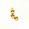 Gold titanium steel animal paw print pendant for DIY necklace bracelet jewelry making accessories - 3 Paw Prints