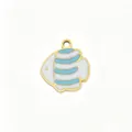 Stainless steel tropical fish charm enamel blue white gold DIY jewelry necklace bracelet accessory - 7 Blue-Striped Tropical Fish