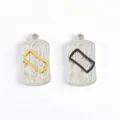 Stainless Steel Two-Tone Geometric Pendant DIY Necklace Jewelry Accessory Variant - Gold Slanted Ring