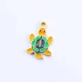Stainless steel colorful turtle enamel charm pendant for DIY handmade necklaces and bracelets. - 8 Colorful Shell Turtles