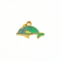 Stainless steel dolphin charm green enamel pendant for handmade DIY jewelry bracelet necklace - 13 Gradient Dolphin