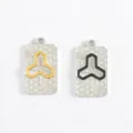 Stainless steel geometric pendant charm DIY necklace jewelry accessory elegant textured metal tag - Black Trident