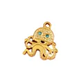 Gold Octopus Pendant Metal Charm DIY Necklace Bracelet Jewelry Accessory Gift - 41 Cartoon Octopus with Rhinestones