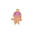 Purple jellyfish metal pendant charming enamel DIY necklace bracelet jewelry accessory - 43 Pink Jellyfish