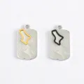 Stainless steel DIY necklace pendant with unique wave texture and geometric two-tone design accessory. - Gold Curved Leaf