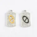 Stainless steel geometric oval charm pendant DIY necklace jewelry making accessories. - Gold Slanted Loop