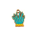 Blue Coral Enamel Pendant Metal DIY Charm for Handmade Necklace Bracelet Jewelry Accessory - 50 Seaweed