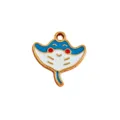 Cute blue stingray enamel charm pendant for DIY handmade jewelry necklace bracelet making accessories - 51 Blue & White Manta Ray