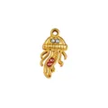 Gold stainless steel jellyfish pendant charm DIY handmade necklace bracelet jewelry parts - 53 Rhinestone Octopus