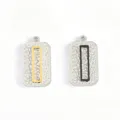 Stainless steel geometric two-color pendant necklace DIY charm jewelry accessory variant. - Gold Vertical Stripe