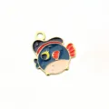 Stainless steel cute cartoon fish enamel charm pendant for DIY handmade necklaces and bracelets. - 2 Bighead Fish