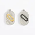 Stainless steel dual-color geometric oval pendant charms for DIY handmade necklaces jewelry - Gold Long Loop