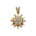 Gold rhinestone star pendant DIY necklace accessory sparkling crystal star jewelry component - Rotating Pave Starburst