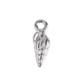 Pendentif coquillage en acier inoxydable, charm conque 3D pour collier bracelet DIY - 42 Conques fines à rayures verticales