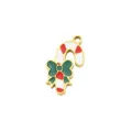 Christmas Candy Cane Enamel Pendant Titanium Steel DIY Jewelry Accessory for Necklace Bracelet - Bowknot Candy Cane