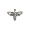 Silver bee charm pendant, vintage metal insect DIY jewelry accessory for necklace bracelet. - Moth Pendant