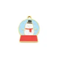 Gold plated snowman enamel charm pendant for DIY necklace bracelet jewelry making accessories. - Snowman Crystal Ball Pendant