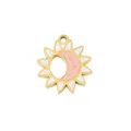 Vergulde zon en maan geëmailleerde hanger diy ketting armband sieraden accessoire - Roze Maan Bloem