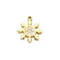Gold tone stainless steel snowflake charm pendant for DIY handmade jewelry necklace making. - Rhinestone Snowflake Pendant