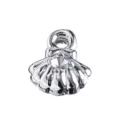 Pendentif breloque coquillage 3D en acier inoxydable argenté pour bracelet collier DIY. - Petite Coquille Saint-Jacques en Forme d'Éventail (47)