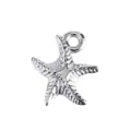Pendentif charm étoile de mer en acier inoxydable pour bijoux DIY, accessoire vie marine argenté. - Étoile de Mer 3D à Rayures (48)