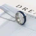 Ανδρικό Κολιέ Δαχτυλίδι Αλυσίδα Ανοξείδωτο Ατσάλι Περιστρεφόμενο Αντιστρές Μοντέρνο - Σετ Αλυσίδας O και Δαχτυλιδιού Spinner / Μπλε