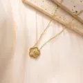 Exquisite stainless steel gold clover necklace for women, elegant lightweight luxury jewelry. - Single Five-Leaf Necklace / Gold