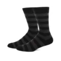 Men's striped long dress socks, classic black and grey color block, comfortable cotton fabric. - L / Wide Stripes