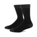 Men's long business dress socks, colorblock contrast heel and toe design, comfortable fit. - L / Black Color Block