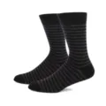 Men's black and grey striped long dress socks, casual business cotton socks detail. - L / Thin Stripes