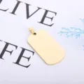 Gold stainless steel dog tag pendant, blank engravable men hip hop necklace jewelry - Pendant Only (Without Chain) / Gold