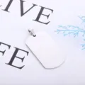 Stainless steel dog tag pendant close-up, blank metal surface for custom engraving. - Pendant Only (Without Chain) / Steel