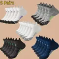 5 Pairs athletic ankle socks for men and women, breathable running hiking sports socks. - One Size / White with Purple Series