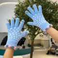 Γάντια χειμώνα με οθόνη αφής ζεστά για γυναίκες, πλεκτή σχεδίαση με επένδυση plush για κρύο. - Ένα μέγεθος / Μπλε