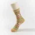 Christmas vintage reindeer knit mid-tube sock detail, thickened loop warm winter socks. - Khaki