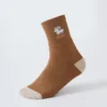 Thickened winter warm loop socks for men, brown mid-tube thermal floor sock detail. - One Size / Camel