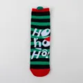 Christmas striped mid-calf socks with letter knit pattern, warm cotton winter holiday socks for women men - Christmas