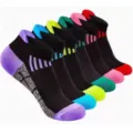 Unisex Sport Kurzsocken atmungsaktive Baumwolle Sneakersocken bunte Streifen Mehrpack - Einheitsgröße / Mehrfarbig