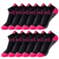 Atmungsaktive Sportsocken für Damen und Herren, niedrige Laufsocken mit Schwarz-Rosa-Design. - Einheitsgröße / Schwarzrosa