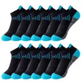 Atmungsaktive Sportsocken für Damen und Herren, kurze Laufschocks mit Netzdesign für Fitness. - Einheitsgröße / Schwarz Blau