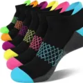 Men breathable athletic socks low cut mesh running sports socks color block 5 pairs pack - One Size / Black Set